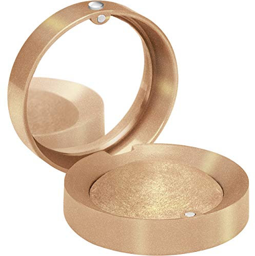 Bourjois Ombre à Paupières Petite Boîte Ronde Facile à Appliquer/Miroir Intégré Texture Poudre Crémeuse 10 Doré Olé, 1 Unité (Lot de 1)