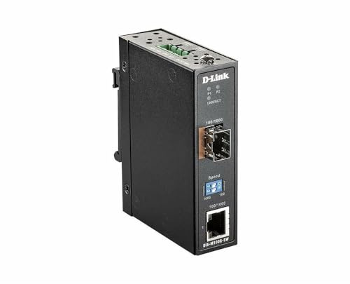 D-LINK DIS-M100G-SW Gigabit Ethernet Industrie SFP Medienkonverter 10/100/1000 Mbit/s schwarz