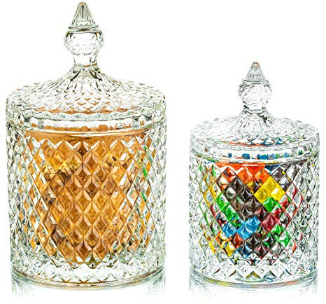 Platos Para Dulces Con Tapas Recipientes Para Dulces Tarro Transparente Para Galletas De Vidrio Para Buffet De Dulces Platos Para Buffet De Dulces Para Exhibición De Fiestas Harina De Pothecary