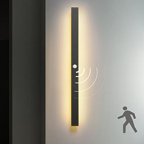 VOMI Langlich Aussen/Innen Wandleuchte mit Bewegungsmelder LED Warmweiß Moderne Flach Wandlampe Lang Up Down Wasserdicht IP65 Lichtleiste Wandbeleuchtung Flur Treppe Gärten 3000K, 100cm