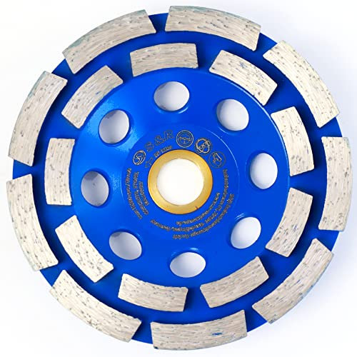 S&R Mola a Tazza Diamantata 115 mm Disco Abrasivo Diamantato 115mm Levigatura Cemento Calcestruzzo Pietra Muratura Mattoni. Mola per smerigliatrici frollini e flex 115mm con anello di riduzione