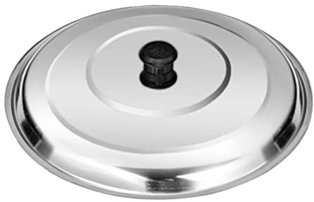 Cabilock Edelstahl Topfdeckel Pfanne Wok Deckel Kochtopfdeckel Speiseglocke Tellerglocke Universaldeckel für Topf Bratpfanne Eisenpfanne Topf Pizza Steak Cheese Lebensmittel Abdeckung 33x33cm