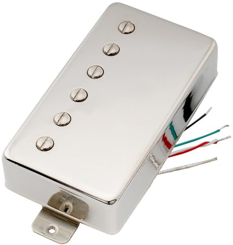 Artec VH59 Vintage Tone Covered Alnico 5 Humbucker Tonabnehmer Hals Pickup 7,4K für Les Paul Style E-Gitarre, Nickel