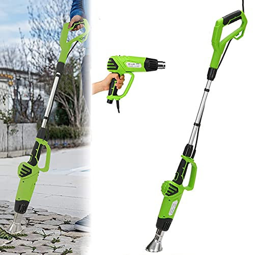 QCLUEU Quemador de malezas eléctrico, quemador de malezas multifunción 3 en 1, pistola de calor, respetuoso con el medio ambiente, con 5 boquillas y cable de alimentación de 3M, para jardín, patio, en