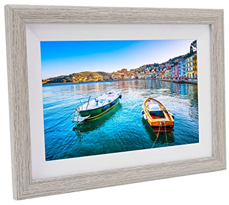 Digitaler Bilderrahmen, 10 Zoll Holz WLAN, 2K 4K HD IPS 1920x1080, Smart Transfer Video Foto