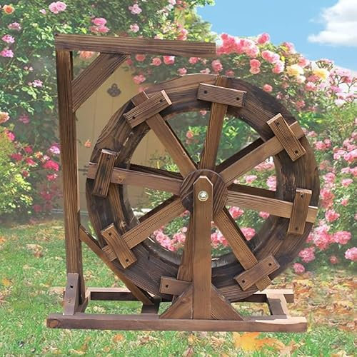 Wasserradbrunnen Holz Wassermühle Wasserspiel Garten Brunnen Wasserrad Gartendekoration Water Fountain Wasserfall Im Freien Wheels Dekorative Wasserlandschaft Handgemacht für teich,Patio,Yard,Terrasse