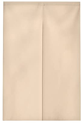 Odot Japanischer Noren Lang Vorhang Türvorhang, Einfarbig Gardinen Tür Vorhang Tapisseri Leinen Stoff kurz Vorhänge Restaurant Küche Türvorhänge Schattierung Hälfte Vorhang (90x200cm,Beige)