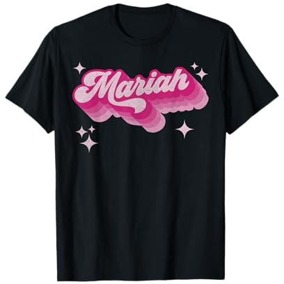 Mariah Vorname Mädchen Vintage Stil 70er Jahre Personalisiert Retro T-Shirt