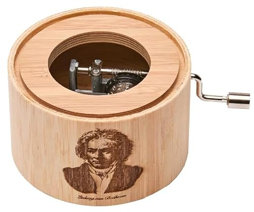 Spieluhr aus Bambus mit dem Thema aus dem 1.Satz der Mondscheinsonate von L. v. Beethoven - music box von Kurbelwerk green-line, Motiv-Edition