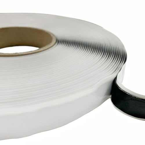 Ssamall Butyl Seal Tape,Waterproof Butyl Rubber Tape Double Sided Putty Tape for Boat RV Repair Windows Door Windshield Boat Sealing 9 Meters (White, 25mm Wide x 3mm Thick)