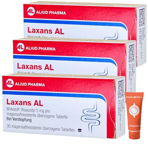 Laxans Al 3 x 30 St. Tabletten Abführmittel gegen Verstopfung I Bisacodyl I Sparset mit Pharma Perle give-away