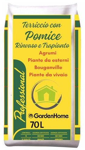 Gardenhome® Terriccio GEO POMICE per trapianti e coltivazione di AGRUMI, Piante da Estreno, Piante da Vivaio, Bouganville. Terriccio ESENTE DA COMPOST