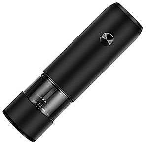 dijiusidy Moulin à Poivre électrique USB Charge en Acier Inoxydable épices Moulin à sel Maison Salle à Manger Bar hôtel café Cuisine Outil de meulage, Le Noir