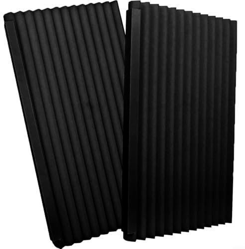 HEBEOT Lot de 2 accessoires mobiles pour climatiseur de fenêtre en accordéon latéral double couche d'isolation en mousse (noir)