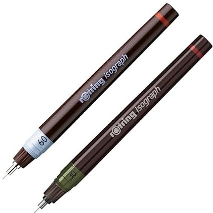 rOtring Isograph Technical Drawing Pen Set | 0,30 mm und 0,60 mm | nachfüllbarer Fineliner