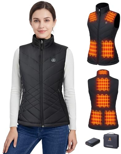 GOTOBI Gilet termico da donna per lavoro all'aria aperta ciclismo, Nero , XS