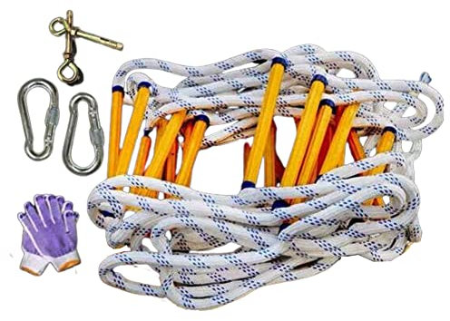 Rope Ladder,Fire Escape Rope Ladder, Flame Resistant Emergency Fire Safety Evacuatladder with Hook Escape from Window/3 Meters/10Ft
