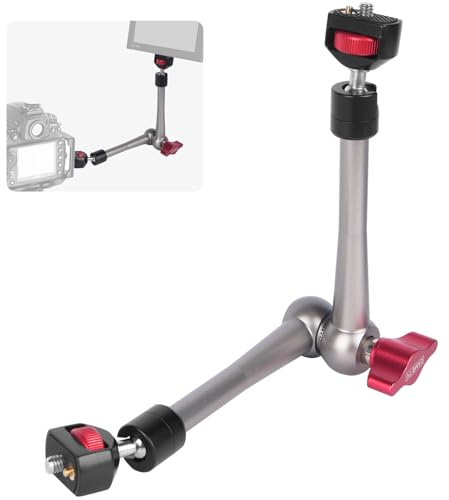 Came-TV 11 Articulating Magic Arm Camera Mount with 360° Ball Heads & 1/4 Screws & Locating Pins, Aluminum Camera Magic Arm Articulating Arm for Monitor Video Light Camera Cage Rig (64002)