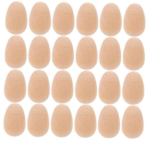 Abaodam 40pcs Unfinished Wooden Eggs for Easter Crafting Paint Your Own Eggs Smooth for Easy Decoration for Home Decor and Creative Projects