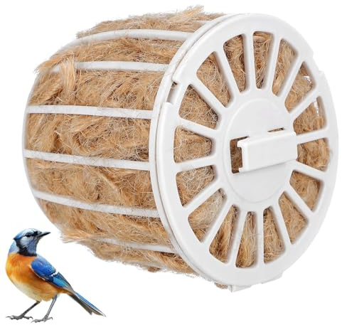 Abaodam Bird Nesting Material Cotton and Jute Bedding with Basket for Parakeet Nest Supplies Comfortable Soft Nesting Pads for Canaries Finches Small Birds Garden Decor