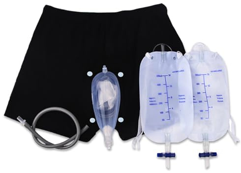 Ropa interior de incontinencia para hombres, los calzoncillos de incontinencia de los hombres establecen ropa interior de fugas para fugas para el orinal ponible desmontable con bolsa de piernas de o