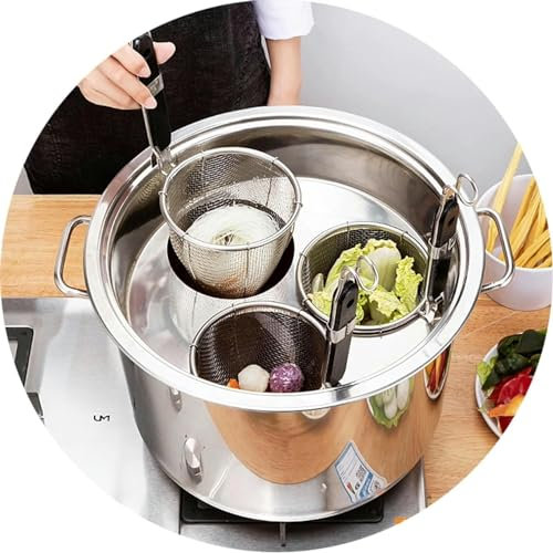 Bollitore per pasta commerciale, pentola multifunzionale per la cottura della pasta, cuocipasta multifunzionale con colino, utensile da cucina per la casa e il ristorante, per pasta, verdure (3 fori)