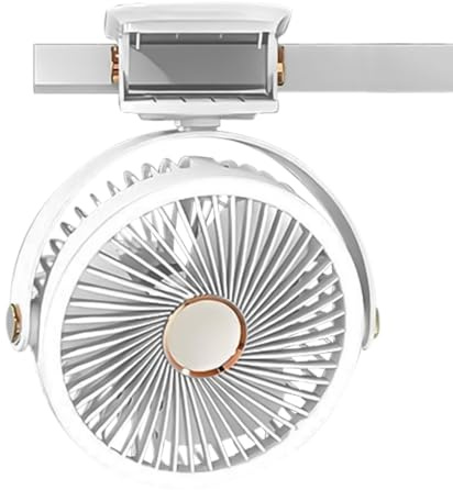 Mini ventilador recargable inalámbrico con puerto tipo USB -C, lámpara LED integrada | Ventilador silencioso con rotación de 360 °, ideal para dormitorio, oficina, s