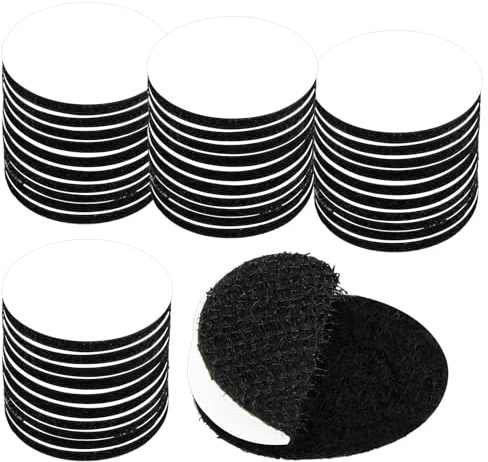 40 Paar Rund Klettverschluss Selbstklebend, 3cm Breit Klettband Selbstklebend Extra Stark, Schwarz Klettpunkte, Klebepads Doppelseitig Extra Stark für Glas Metall Boden Wände