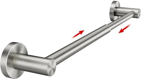 WZKALY Towel Rail Wall Mounted,32-49cm Adjustable SUS 304 Stainless Steel Towel holder, Expandable Towel Bar Rack for Bathroom Kitchen (Brushed Nickel)
