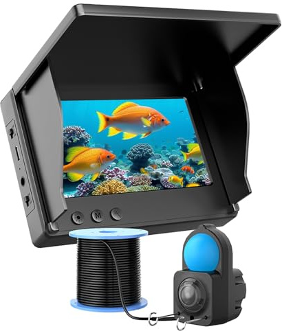 Tragbare Unterwasser-Angelkamera mit 4,3'' Bildschirm, Infrarot-Nachtsicht, wasserdichtem Fischfinder für Eisfischen und alle Jahreszeiten – Geschenk für Männer und Angler