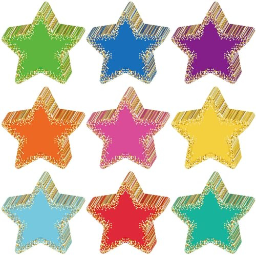 108 ritagli di carta Star 5.5 pollici Sortioned Color Star Stening taglio per artigianato aula bacheca di compleanno decorazione in cartone ritagli decorazioni decorazioni