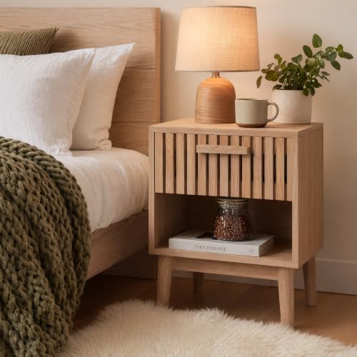 Sängbord sovrum 2-pack, comoda lådor sängbord set med 2 35 x 40 x 55 cm sidobord vardagsrum med lådor trämöbler förvaring byrå för vardagsrum (B träfärg)