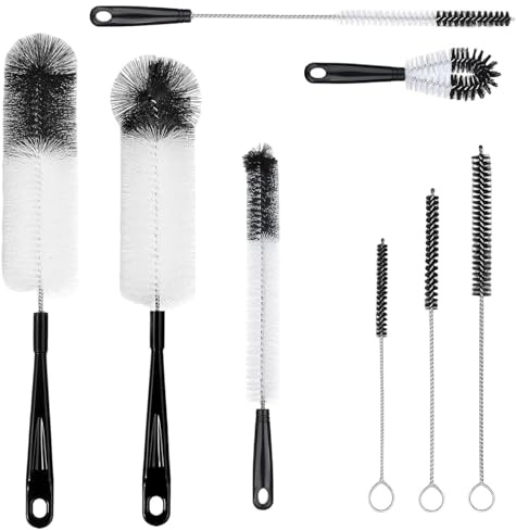 8-Piece Water Bottle Cleaning Brush Kit – Multi-Functional Brushes for Bottles, Straws, Lids & Narrow Necks – Long Handle Design