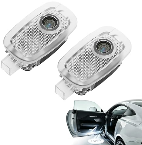 Dixhills 2 proiettori di luce per portiera dell'auto, illuminazione portiera, accessori Mercedes per interni, compatibili con Classe S W221 2008-2013, proiettore luce LED con logo per portiera auto