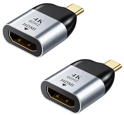 Powice Adapter USB C auf HDMI 2.0, 4K@60Hz HDMI Buchse auf USB C Stecker für MacBook, iPad Pro, Samsung Galaxy, Steam Deck, für Laptop, Smartphone, Monitor, Fernseher