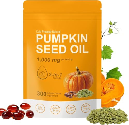 Olio di semi di zucca – 300 capsule molli – Non OGM, senza glutine | L'olio di semi di zucca e il suo estratto