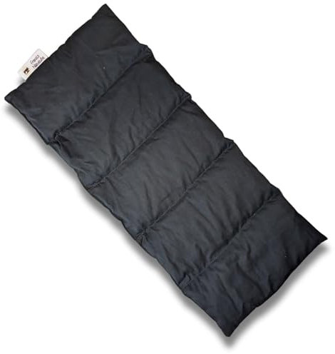 Franzis Nähstube 50x20cm Traubenkernkissen Schwarz in 100% Baumwolle I Körnerkissen Traubenkern 50x20 für Mikrowelle I Wärmekissen, Traubenkernkissen, Nackenwärmekissen