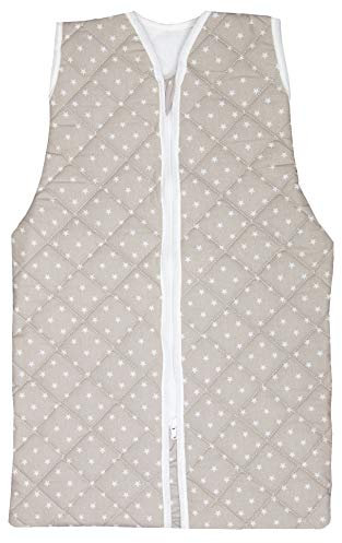 ZOLLNER Winterschlafsack gefüttert - warmer Schlafsack aus atmungsaktiver Baumwolle - Größe 90 - mit flexiblem Reißverschluss und Kinnschutz - ohne Ärmel - Oeko Tex® zertifiziert