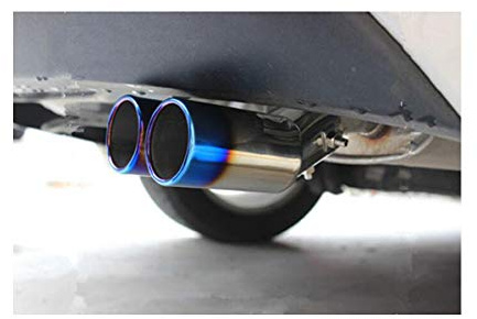 1pcs Blue Double Exit Stainless Steel Exhaust Tail Rear Muffler Tip Tailpipe Trim compatible For Kia Forte 2010 2011 2012 2013 2014 2015 2016 2017 2018 2019 2020 2021 2022 2023 2024 2025