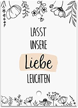 50 Knicklichtschilder Hochzeit Schilder für Knicklichter Lass unsere Liebe leuchten (FLOWERS)