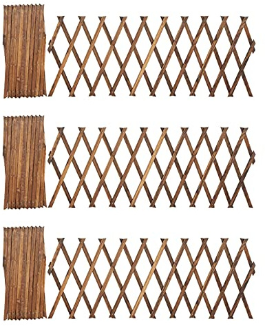 Pcscevcr 3 enrejados expansibles de madera para jardín, valla plegable al aire libre para plantas, panel decorativo para pared, para hogar y jardín