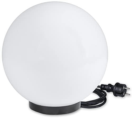 Kugelleuchten inkl. 3m Anschlußkabel Ø 15cm Kugellampe Weiß E27 Gartenleuchten Aussen Terrassenleuchte IP44 witterungsbeständig 230V