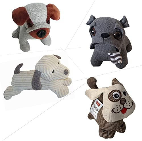 Home Tresor - Fermaporta a Forma di Cane, Ferma Porta da Pavimento Stoffa Cagnolino, Imbottito, Pesante, Accessorio Abitativo 4 Modelli (Lucky 27)