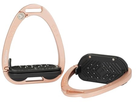 LeMieux Vector Control Stirrup - Rose Gold - Aviation Grade Aluminium - Lightweight - Ergonomic Footplate