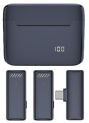 Btuty Lavalier kabelloses Mikrofon für Handy, omnidirektionales Ansteckmikrofon, 360° Rauschunterdrückung, kompatibel mit Tablets mit Android-Smartphone, Typ C