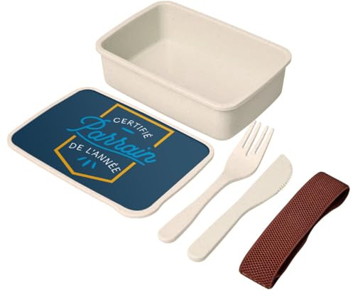 Fabulous Lunch Box - Boite à Repas avec couverts Bleu - Certifié Parrain de l'Année Parrain Famille Validé - 700 ml