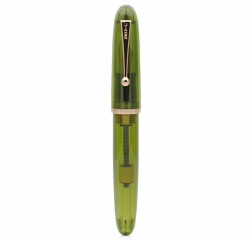 JINHAO DADAO 9019 Fountain Pen Acrylic Ink Pen with Ink Converter (Medium Nib, Transparent Olive Green)