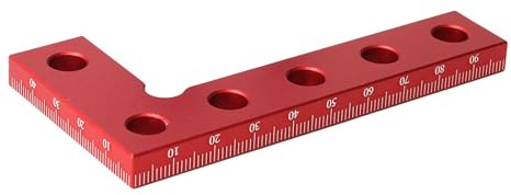 Mini Small Square Center Finder Tool, Aluminum Alloy 90 Degree Quick Measuring Square for Woodworking, CNC Machined Anodized Red, Side Markings for Accurate Measurements (#2)