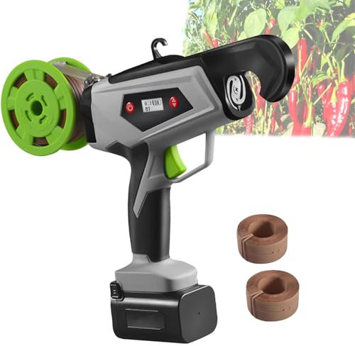 Spdazzleburst Machine à Attacher Les vignes, Machine électrique à Attacher Les vignes, Outil de Ruban de Jardinage, Pistolet à Ruban pour légumes, Raisin, Tomate, Concombre, Poivre et Fleur