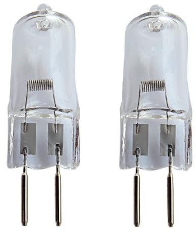 DLEDMOP GY6.35 70W Halogen Bulb 20W/35W/50W 24V GY6.35 2-Pin Base Landscape Lighting Clear Glass Bulb for Desk Lamp,35W,2PCS